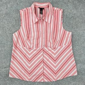 Lane Bryant Pink Striped Blouse